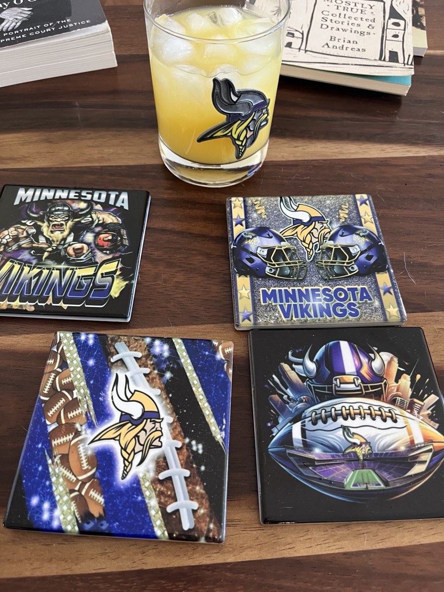 Minnesota Vikings drinkware and coasters