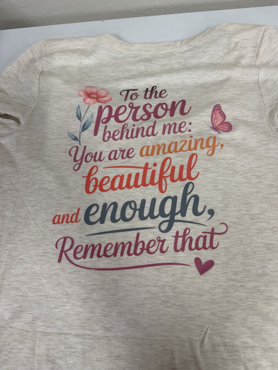 Encouraging message shirt in gray