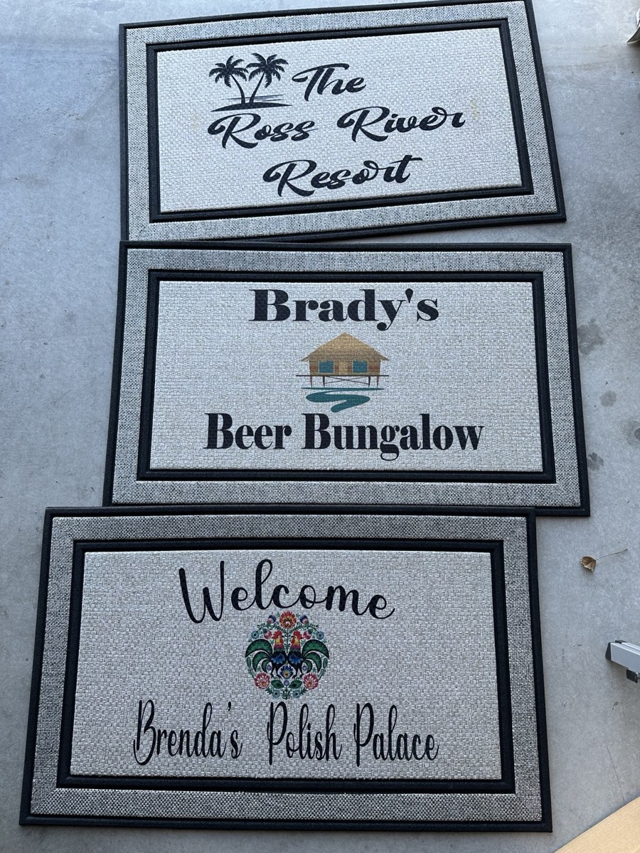 Personalized resort, bungalow, and welcome doormats