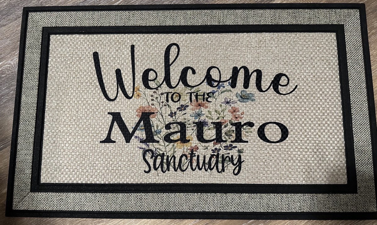 Personalized sanctuary welcome doormat