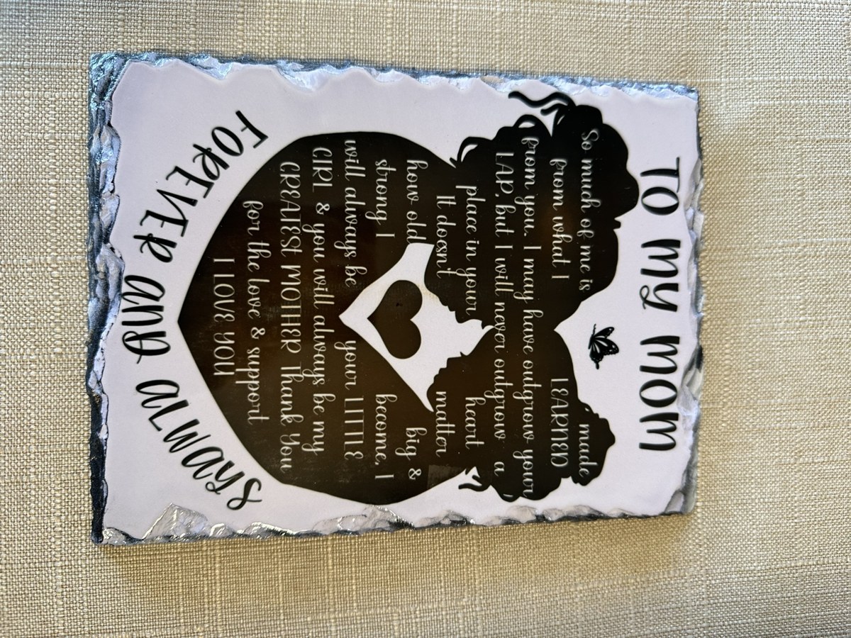 To My Mom keepsake plaque