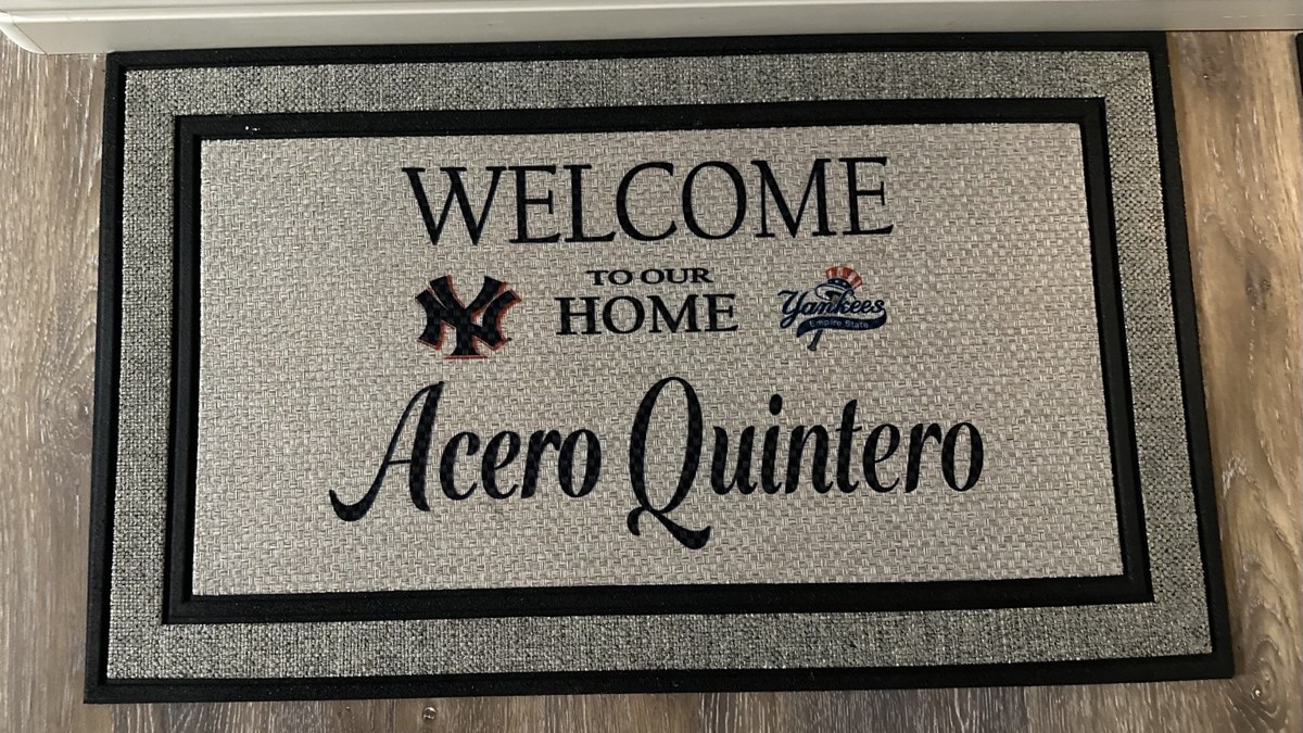 Personalized Yankees welcome doormat