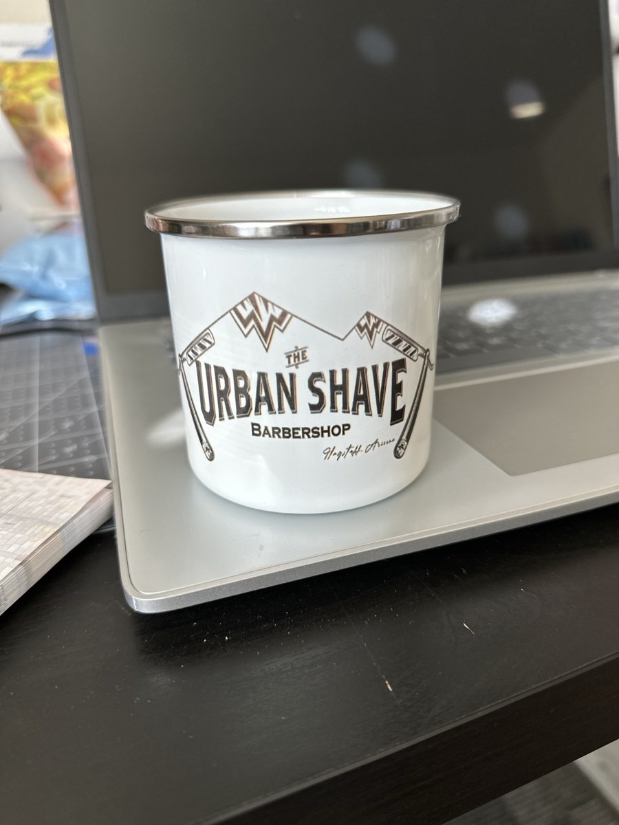 Urban Shave branded mug
